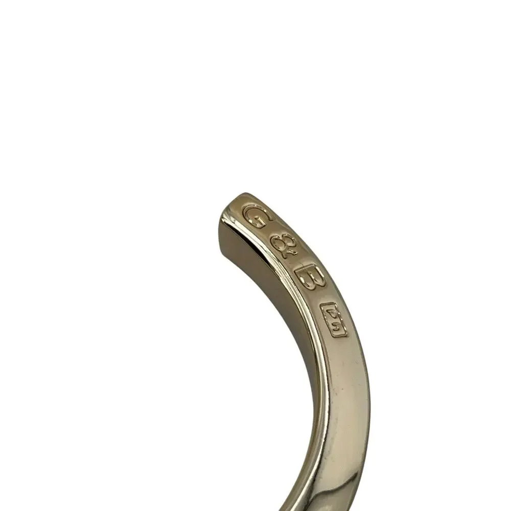 Giles & Brother Le Beau Hex Cuff Bracelet Shiny Gold Size 5
